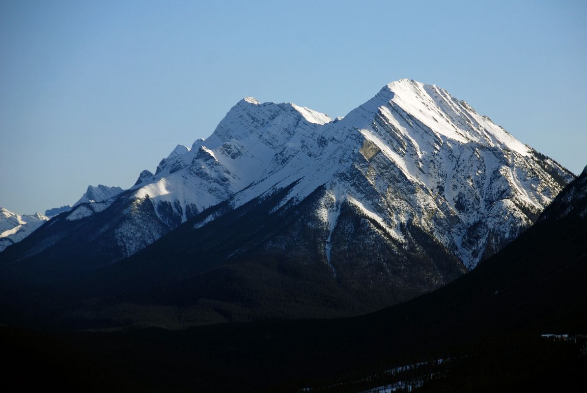 04 Goat Range Close Up Stretches to Goatview Peak From Viewpoint on Mount Norquay Road In Winter